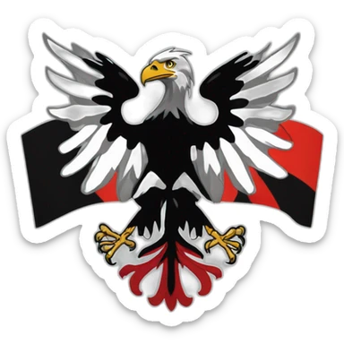 flag of prussia with an eagle in the middle sticker