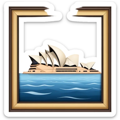 sydney opera house front view, no frame sticker
