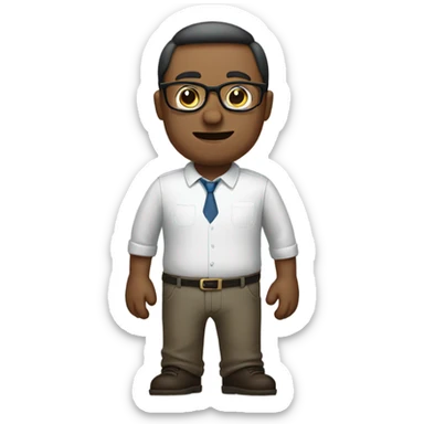 a man wear glasses with two hands on hips sticker