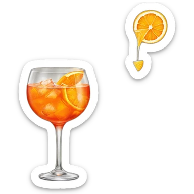 Aperol spritz with a slice of orange sticker
