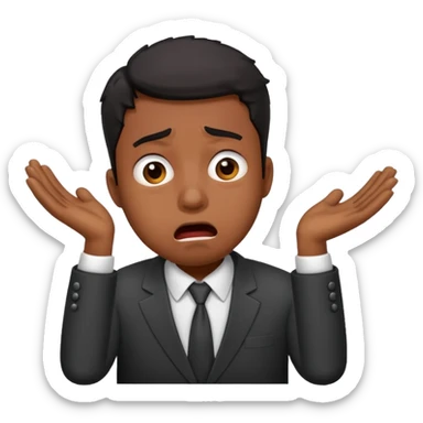 Black office employee panic sticker