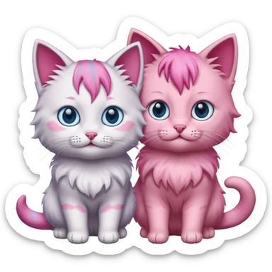 pink haired cats sticker