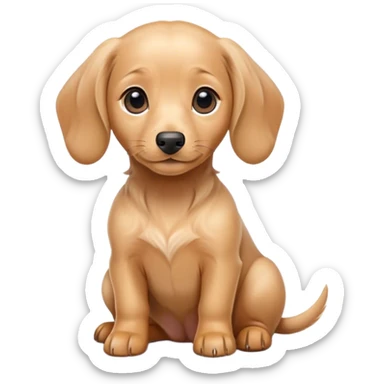kawaii disney blonde silky daschund puppy sitting happily sticker