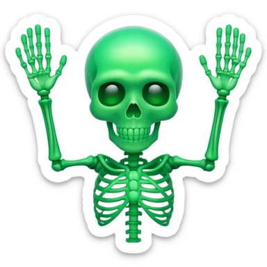 A green skeleton  sticker