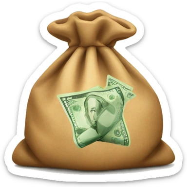 Money bag with euros sign sticker