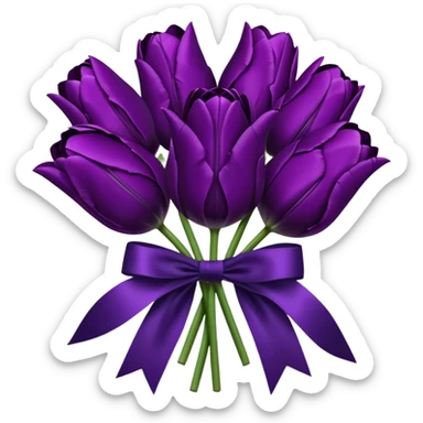 dark purple tulip bouquet  sticker