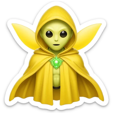 yellow alien with yellow cloak sticker