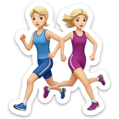 Lady running from man sticker