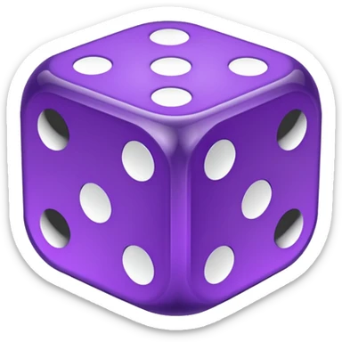 purple dice moving sticker