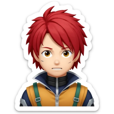 Oh My hero academy character with black and red hair  sticker