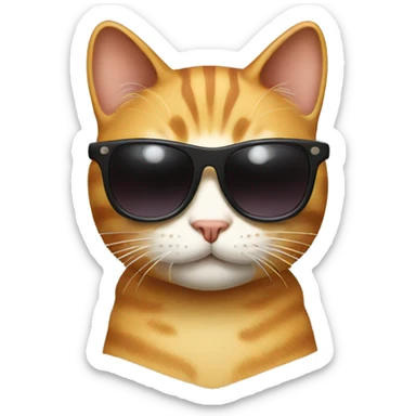 Cat with sunglasses sticker