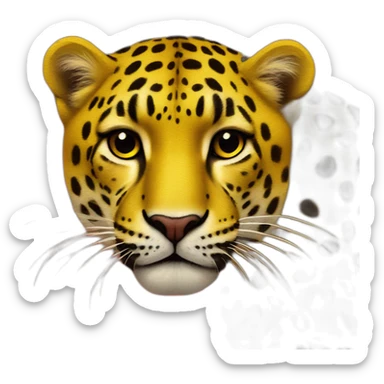 Drapeau léopard jaune sur fond rouge sticker