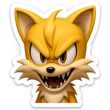 Make the facial expression much scarier, focusing only on the face, while keeping the style consistent with the original emoji style. No background. sticker