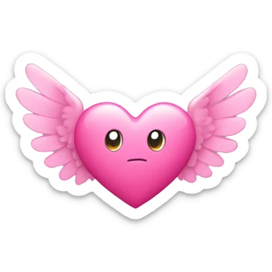 Pink heart with wings sticker