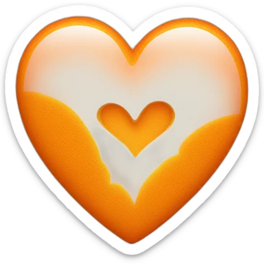 42 orange heart sticker