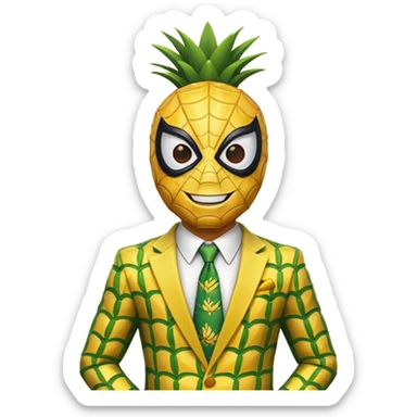 spiderman in pineapple theme sticker
