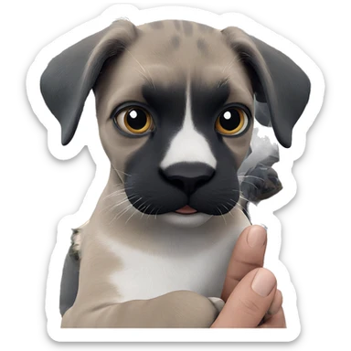 cat in hands perspective sticker