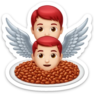 Create baked beans with teenager boys people’s faces on them and put wings on them sticker