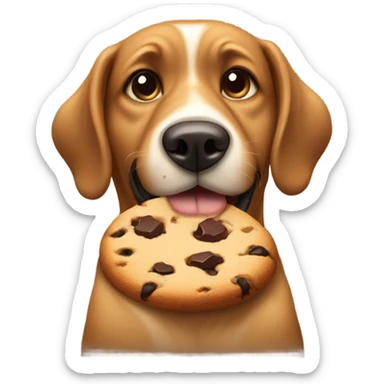 Dog eating chocolate chip cookies  sticker
