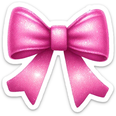pink glittery bow sticker