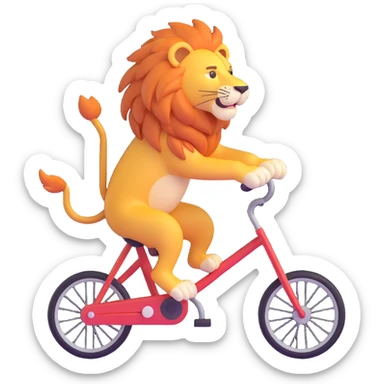 A 20-year-old anthropomorphic lion journalist who loves to travel and ride a bicycle sticker