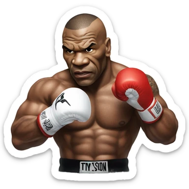 Mike tyson fighting sticker