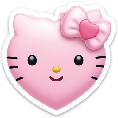 pastell pink heart hello kitty sticker