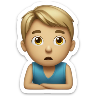 Terrified student learning stressed out for exam sticker