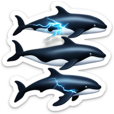 killer whale with lightning powers sticker