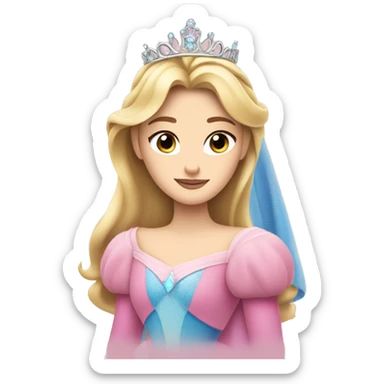 Princess Aurora with tiara sleeping beauty sticker
