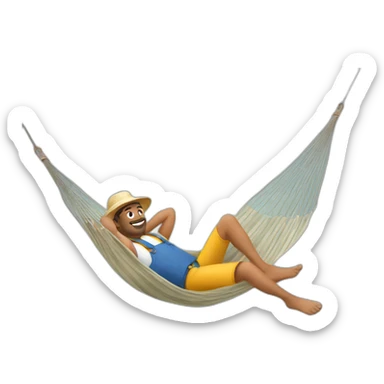 a farmer chilling in a hammock sticker