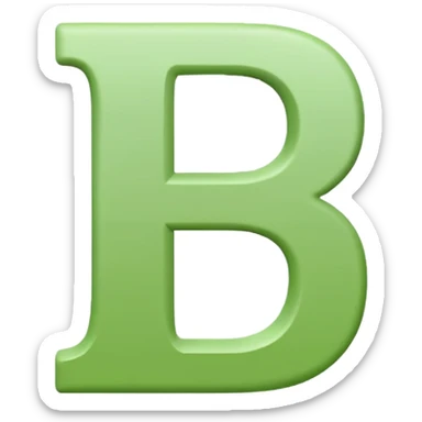Letter simple b white in light green background  sticker