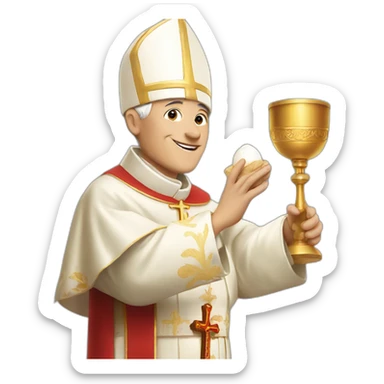 pope holding the Eucharist sticker