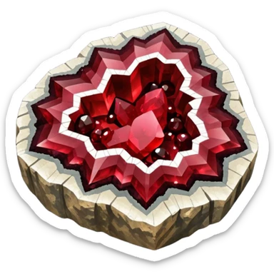 Natural crystal ruby-garnet-blood-obsidian-geode sticker
