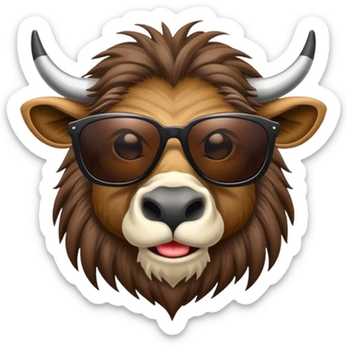 cool gnu with sunglasses sticker