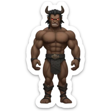 Muscular body oni dark  sticker