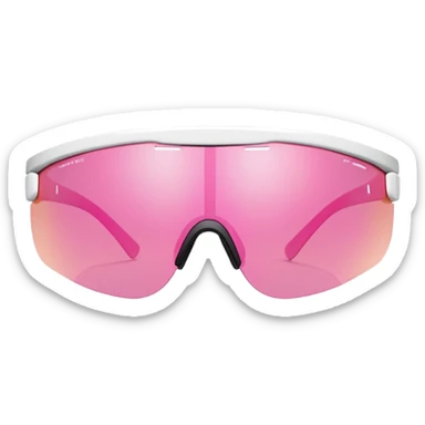 sporty pink shield visor sunglasses with athletic design and one-piece lens, sleek modern style sticker