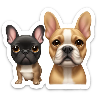 Black and Tan and fawn French bulldogs  sticker