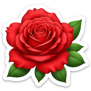 Realistic rose of Bittersweet red color in glamour style sticker