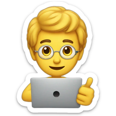 number one pointing guy with laptop emoji sticker
