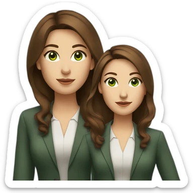 real estate agent women with brown hair and green eyes sticker