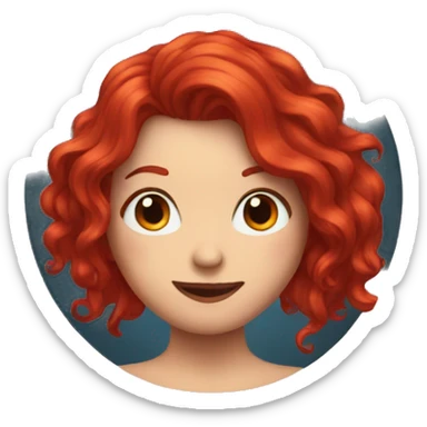 A heart made of red hair  sticker