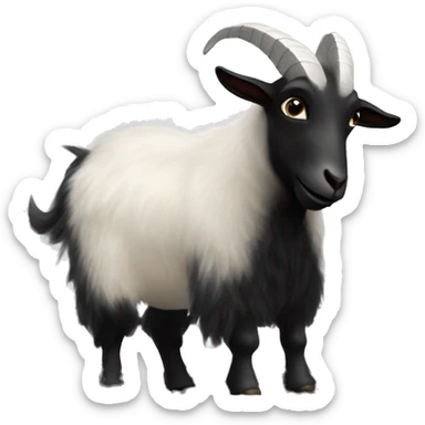 Goat in black puffy coat driving a black Hummer sticker