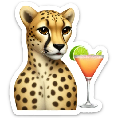 cheetah with a margarita sticker