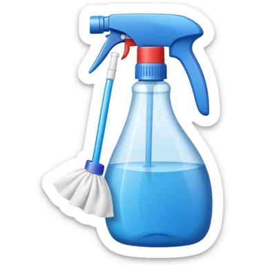 cleaning product and rag sticker