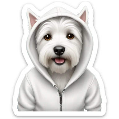 White westie dog in hoody  sticker