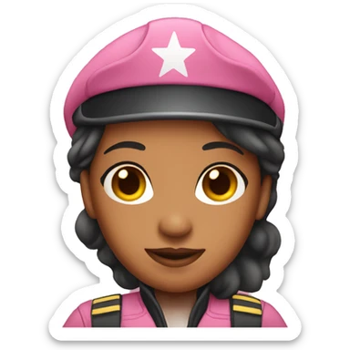 pink female pilot sticker