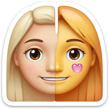 A face split diagonally: one half smiling, the other half with a tear. Soft gradient colors to show transition between emotions. Slight sparkle accent to suggest depth and nuance. sticker