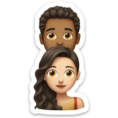 Blind boy kissing brunette sticker