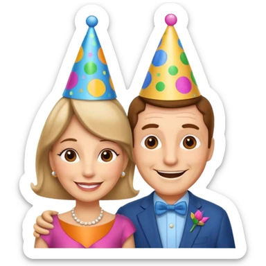 Maak een beeld voor een 50 jarig jubileum  voor "Roos en Patrick" sticker